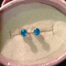 Natural Neon Blue Paraiba Apatite Sterling Silver Earrings (Handmade)