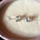 Natural Blue Zircon Sterling Silver Earrings (Handmade)