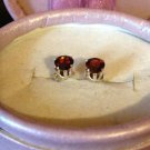 Natural Garnet Sterling Silver Earrings (Handmade)
