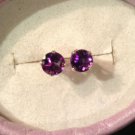Natural  Amethyst Sterling Silver Earrings (Handmade)