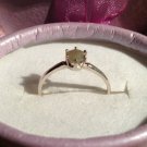 Fancy Smokey Gray Natural Diamond Sterling Silver Engagement Ring (Handmade)