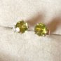 Natural Green Peridot Sterling Silver Earrings (Handmade)
