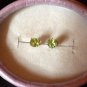 Natural Green Peridot Sterling Silver Earrings (Handmade)