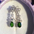 Natural Chrome Diopside Sterling Silver Earrings (Handmade)