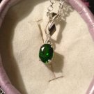 Natural Chrome Diopside Sterling Silver Necklace (Handmade)