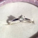 Natural White Zircon 925 Sterling Silver Engagement Ring (Handmade)