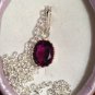 Natural Orchid Fluorite Sterling Silver Necklace (Handmade)