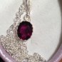 Natural Orchid Fluorite Sterling Silver Necklace (Handmade)