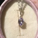 Natural Blue Tanzanite Sterling Silver Necklace (Handmade)