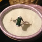 Natural Green Tourmaline Sterling Silver Ring (Handmade)
