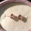 Natural Pink Tourmaline Sterling Silver Earrings (Handmade)