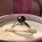 Natural Black Pearl Sterling Silver Ring(Handmade)