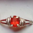 Natural Jalisco Mexican Fire Opal Sterling Silver Ring (Handmade)