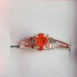 Natural Jalisco Mexican Fire Opal Sterling Silver Ring (Handmade)