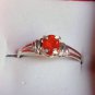 Natural Jalisco Mexican Fire Opal Sterling Silver Ring (Handmade)