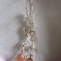 Natural Andesine & White Topaz Sterling Silver Drop Earrings (Handmade)