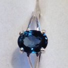 Natural London Blue Topaz Sterling Silver Ring (Handmade)