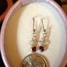 Natural Ruby Sterling Silver Drop Earrings (Handmade)