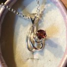 Natural Red Spinel Sterling Silver Necklace (Handmade)