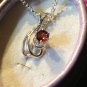 Natural Red Spinel Sterling Silver Necklace (Handmade)