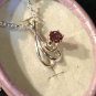 Natural Red Spinel Sterling Silver Necklace (Handmade)
