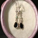 Natural Black Spinel 925 Sterling Silver Earrings (Handmade)