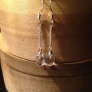 Natural White Quartz Briolette Sterling Silver Earrings (handmade)