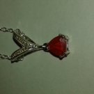 Natural Jalisco Mexican Fire Opal Sterling Silver Necklace (Handmade)
