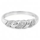 Natural Zircon Platinum wrapped Sterling Silver Wedding Ring