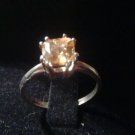 Natural Heliodor Sterling Silver Engagement Ring