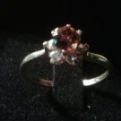Natural Color Change Axinite White Zircon accented Sterling Silver Engagement Ring