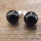 New Genuine Black Onyx Round Studs 10 MM and Sterling Silver Post