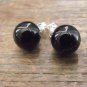 New Genuine Black Onyx Round Studs 10 MM and Sterling Silver Post