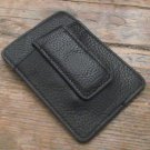 New Avon Black 100% Leather Money Clip - In Wrap - Retails $15