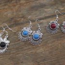 New Beautiful Gems and Silvertone Earrings 1.75" Long