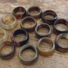 New Beautiful 10MM Thick Solid Jade Band Ring Multi-Browns - Great Value!