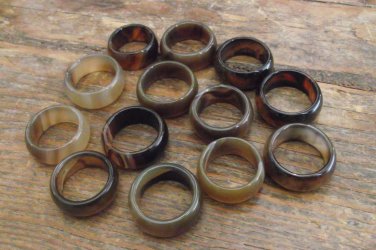 New Beautiful 10MM Thick Solid Jade Band Ring Multi-Browns - Great Value!