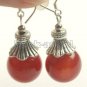 New Awesome Jade 14MM & Sterling Silver Earrings 1.75" Long-Various Colors