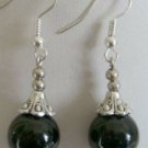 New Delicate Jade 12MM & Sterling Silver Earrings 1.75" Long-Various Colors