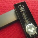 New Avon Diamond Accent & Black Leather Men's Watch - Retails $39.99