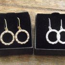 New Beautiful Avon Pave Circle Lever Back Earrings 1.5" Long Retails $14.99