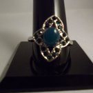 New Beautiful Jade, Sparkling Crystals and Silvertone Ring-Varied Colors & Sizes
