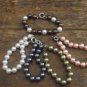New Natural Seashell 10MM Pearl & Silver Beaded Bracelet, 7" Small Fit