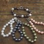 New Natural Seashell 10MM Pearl & Silver Beaded Bracelet, 7" Small Fit
