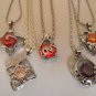 New Lab-Made Gems and Silvertone Chain Necklaces, Various Styles, Beautiful