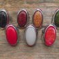 New Striking Large Oval Natural Stone/Silvertone Rings-Various Colors/Sizes