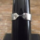 New Stainless Steel 6MM & Crystals Ring - Size 6.5 Delicate & Beautiful