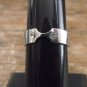 New Stainless Steel 6MM & Crystals Ring - Size 6.5 Delicate & Beautiful