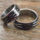 New Stainless Steel Diamond Cut Band Ring - Various Sizes Available