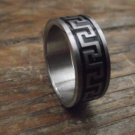 New Black Geometric Design Stainless Steel Edgy Band Various Sizes Available